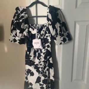[NEW WITH TAGS] Floral Black and White Christopher John Rogers Dress - Size US 6